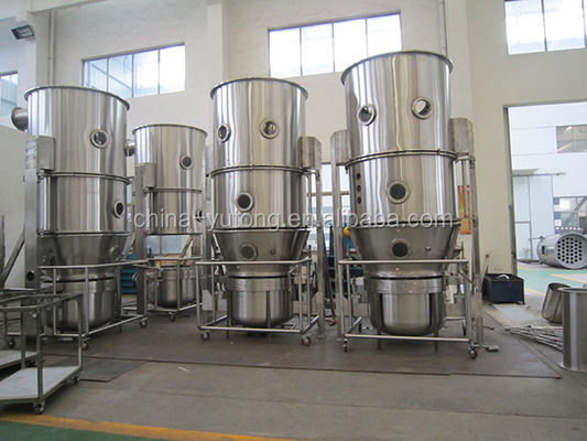 Middle Spray Fluid Bed Dryer Processor , 0.5-1.5mm Fluid Bed Equipment